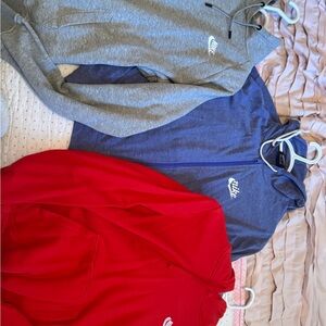 women's Nike Red, Gray, and purple Hoodies